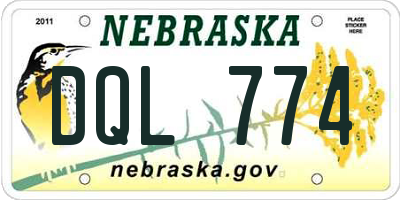 NE license plate DQL774