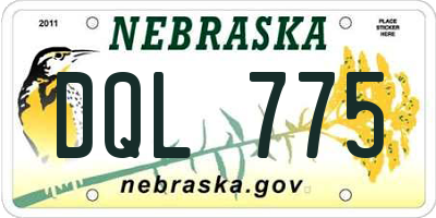 NE license plate DQL775
