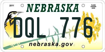 NE license plate DQL776