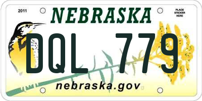 NE license plate DQL779