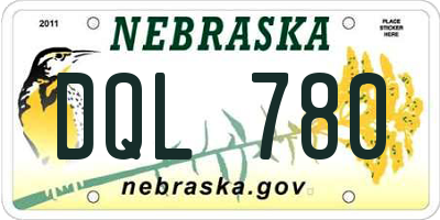 NE license plate DQL780