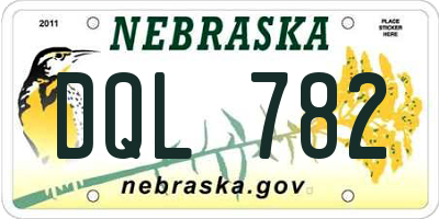 NE license plate DQL782