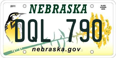 NE license plate DQL790