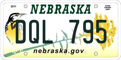NE license plate DQL795