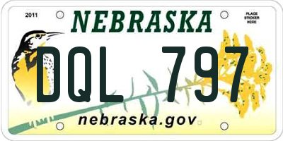 NE license plate DQL797