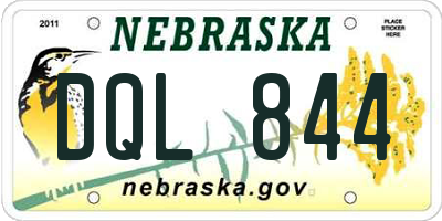 NE license plate DQL844