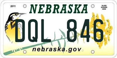 NE license plate DQL846
