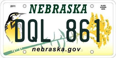 NE license plate DQL861