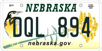 NE license plate DQL894