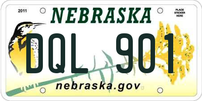 NE license plate DQL901