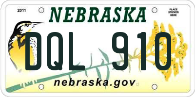 NE license plate DQL910