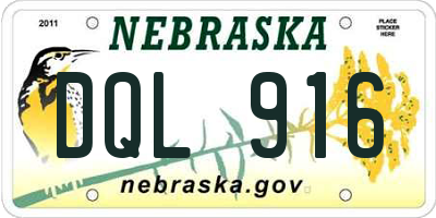 NE license plate DQL916