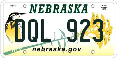 NE license plate DQL923