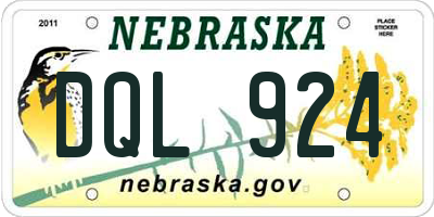 NE license plate DQL924