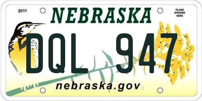 NE license plate DQL947