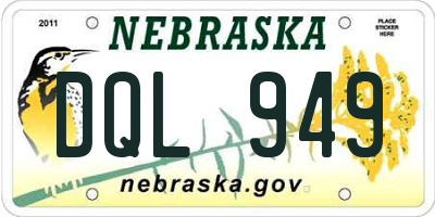 NE license plate DQL949