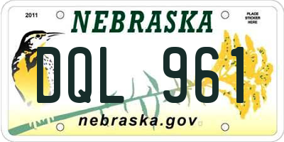 NE license plate DQL961