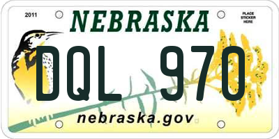 NE license plate DQL970