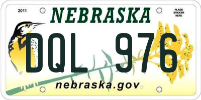 NE license plate DQL976