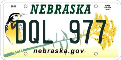 NE license plate DQL977