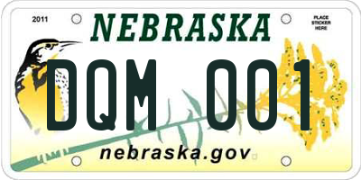 NE license plate DQM001