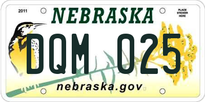 NE license plate DQM025