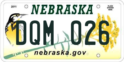 NE license plate DQM026