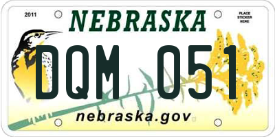 NE license plate DQM051