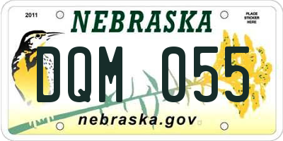 NE license plate DQM055
