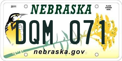 NE license plate DQM071