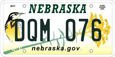 NE license plate DQM076