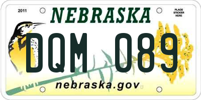 NE license plate DQM089