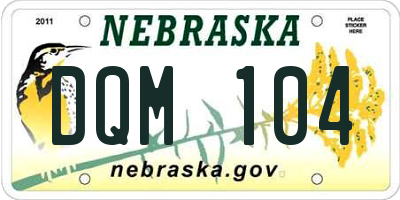 NE license plate DQM104