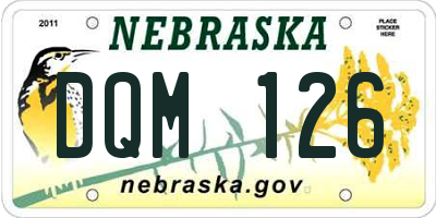 NE license plate DQM126