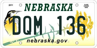 NE license plate DQM136