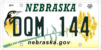 NE license plate DQM144