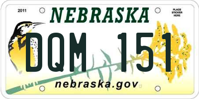 NE license plate DQM151