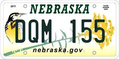 NE license plate DQM155