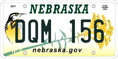 NE license plate DQM156