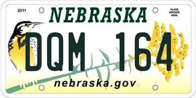 NE license plate DQM164