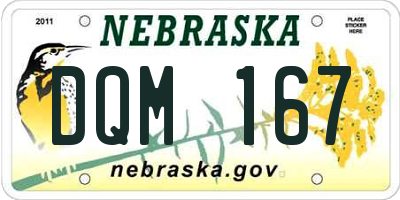 NE license plate DQM167