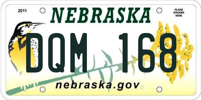 NE license plate DQM168