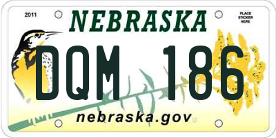 NE license plate DQM186