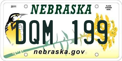 NE license plate DQM199