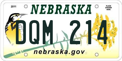 NE license plate DQM214