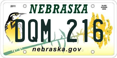 NE license plate DQM216