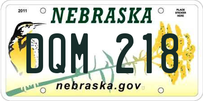 NE license plate DQM218