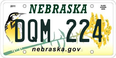NE license plate DQM224