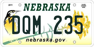 NE license plate DQM235