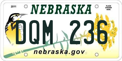 NE license plate DQM236